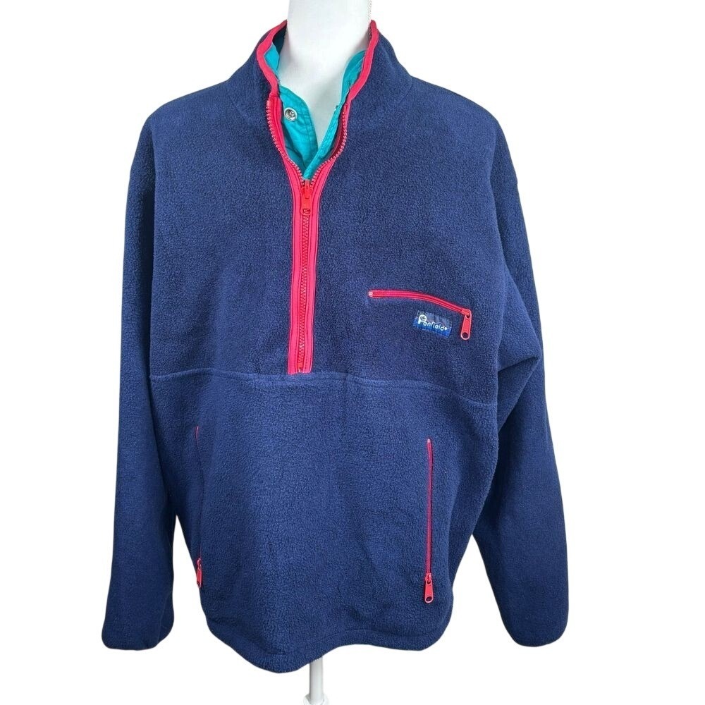 Penfield Fleece Pullover Jacket Reversible Waterproof Gorpcore USA Vintage 90s M